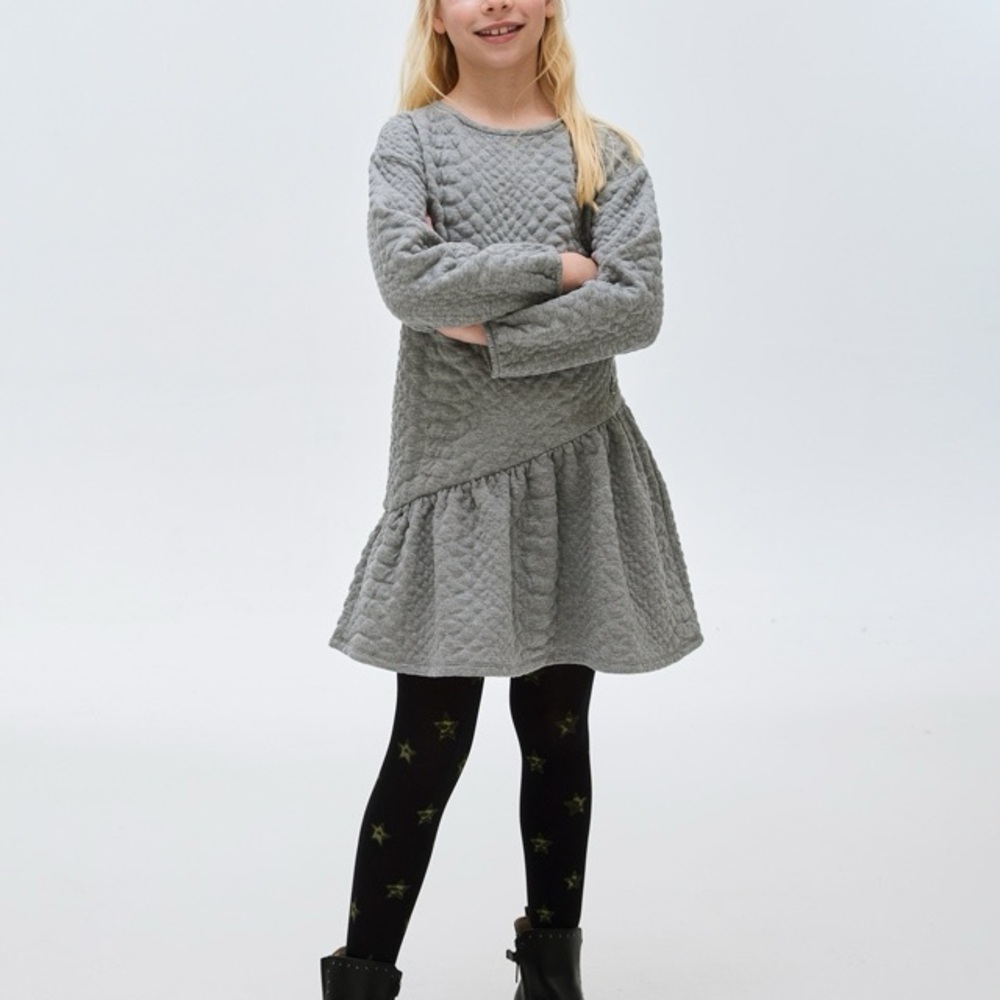 Size 12 Girls Mayoral Gray Quilted Casual Dress for Kids